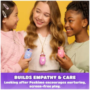 Peekimo Pink Interactive Pet and Wearable Charm Accessory, 100+ Reactions | Reacts to Touch & Voice, Nurture & Play Games, Wear Lanyard or Clip as a Bag Charm; 1 AAA Battery, Kids Toys for Ages 5+