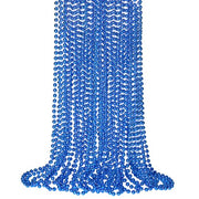 12 PCS Blue Bead Necklace, Blue Mardi Gras Beads Christmas Necklaces, 33" 4th of July Patriotic Beads Necklaces, Parade Throw Accessories for Independence Day Mardi Gras Hanukkah Pirate Party