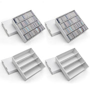 RLAVBL 4 Pack Trading Card Storage Box, 3600 Count Cardboard Card Boxes | 64 Dividers for Sports, MTG, TCG, Toploader, 4 Row