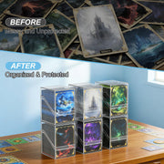 Mlikero Card Deck Cases, 6 Pack Acrylic Commander Deck Box Holding 100+ Sleeved Cards with 6 Dividers, Clear Card Storage Box Fit for MTG, TCG, Sports Cards