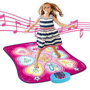 SUNLIN Dance Mat for Girls Ages 3-8, Interactive Dancing Game Pad, Pink | Dance Mixer Rhythm Step Playmat with LED Lights, Adjustable Volume, Built-in Music, Birthday Gift for Girls 3 4 5 6 Years Old