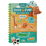 Stick4Ever Jelly Sticker Book® - for Kids - Waterproof, Easy to Clean Reusable Sticker Book for Toddlers- Reusable Road Trip Activities for Kids - Stocking Stuffers for Toddlers (Animals)