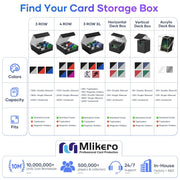 Mlikero Trading Card Storage Box, Bulk Card Storage for 1800+ Sleeved Cards, PU Leather Magnetic Closure Card Organizer with 10 Dividers & 3 Foam Stoppers, Fit for MTG, TCG and Sports Cards