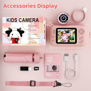 Makolle Kids Camera Toys for Girls 3-12 Year Old,HD Digital Video Camcorder Camera with Tripod,Children Chritmas Birthday Gift with SD Card-Pink