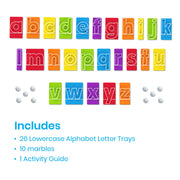 hand2mind MarbleTracers - Lowercase Letters, 24 Letter Trays, 10 Marbles | Preschool Learning Activities, Fine Motor Skills Toys, Kindergarten Centers for Classroom, Handwriting Practice