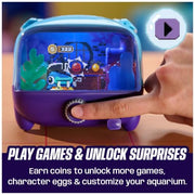 BITZEE Aquarium Interactive Fish Tank Toy & Digital Pet, Ages 5+ | Nurture 30 Virtual Fish, Reacts to Touch, Customize with LED Lights, Screen-Free Responsive Play, Birthday Gift for Kids