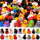 DULEFUN 61Pcs Halloween Mini Resin Duck Figures Halloween Party Favors Gift | Cute Small Little Duckies Statues Bulk Set for Office Desk Tiered Tray Decor Halloween Party Supplies Decoration