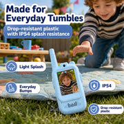 Video Walkie Talkies for Kids, 2 Pack Rechargeable with Screen | No WiFi Auto Pairing, Voice Changer | Indoor Outdoor Toys for Camping & Birthday Gifts for Boys Girls Ages 3-12, 500m Range