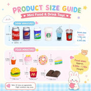 50 Pcs Miniature Food Drink Bottles Soda Pop Cans Pretend Play Kitchen Game Party Accessories Toys Hamburg Cake Ice Cream for 1/12 Doll House (25Food+25Drink)