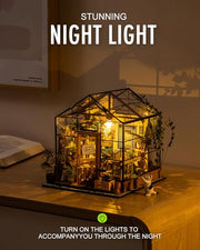 Rolife DIY Miniature Greenhouse Kits for Adults - Cathy's Flower House | Beginner-Friendly Diorama Kits Mayberry Street Tiny House For Adults, Birthday/Christmas Decor Crafts Gifts For Plant Lovers