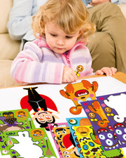 42 Sheets Halloween Party Favors Stickers for Kids, Halloween Crafts Treats | Make Your Own Face Stickers, Non Candy Halloween Goodie Bag Stuffers, Halloween Toys Gifts Activities Prizes for Kids Party