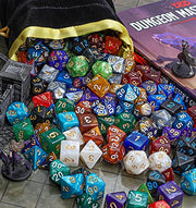 CiaraQ 182pcs Polyhedral Dice Set for Dungeon and Dragons MTG Table Games | 26 Role-Playing Dice Sets for D&D with Storage Bag. 7 dice each (D4-D20), Classic Numbers, Ages 14+