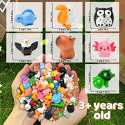 PAPPYN-A 50 Pcs Mini Resin Animal Tiny Resin Animals Figurines Bulk Miniature Little to Hide Small Animal Figures Bulk for Micro Fairy Party Favors Garden Landscape Accessories Dollhouse Crafts Decor