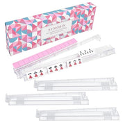 Premium Clear Mahjong Racks with Pushers,4-Pack Non-Slip Acrylic Racks