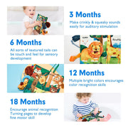 hahaland Baby Books 0-6 Months,Infant Tummy Time Toy Sensory Toys | 6 to 12 Months Touch Feel Book Travel Toy Gifts for Boy Girl 0-3 Month Baby Shower Birthday Easter Basket Stuffers 1PCS