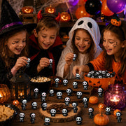 Celltestria 60pcs Halloween Mini Figurines Resin Ghost Toys | Halloween Party Favor Bag Fillers Embellishments Scrapbook Micro Fairy Garden Decor