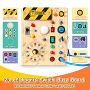 Grarain Busy Board for Toddlers - Montessori Educational Toy for 1-3 Year Old Boys & Girls | Travel-Friendly Sensory Learning Activity | Ideal for Kids with Autism(Busy Board v2)
