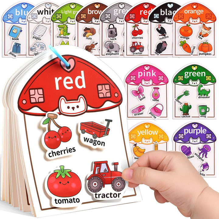 MUONE Montessori Busy Book Color Sorting Toys for Toddlers 2-4 Years | Educational Preschool Learning Activities for Kids, Sensory Fine Motor Matching Games for 3 Year Old Boys Girls Gifts