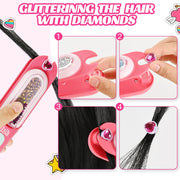 kidzkube Hair Gem Stamper Kit, Birthday Toys for Girls Ages 3-12 | Bling Hair Jewels for Girls Toys, Hair Styling Tool with Reusable Diamonds,Stocking Stuffers