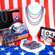 100 PCS Blue Bead Necklace, Blue Mardi Gras Beads Christmas Necklaces, 33" 4th of July Patriotic Beaded Necklace, Parade Throw Accessories for Independence Day Mardi Gras Hanukkah Pirate Theme Party