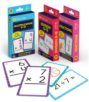 Carson Dellosa 3-Pack Math Flash Cards, Ages 8-12, Multiplication | Division, and Fractions, Math Games, Grade 3-5, Mathematics Practice, 162 cards, Educational Card Set