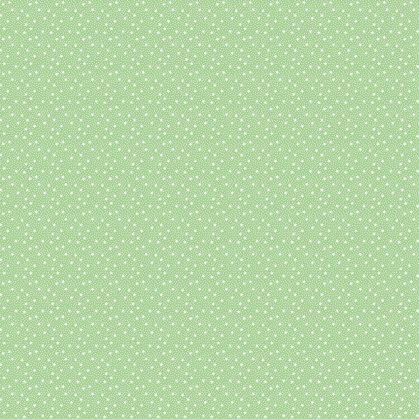 Dear Sweethearts Tiny Stars & Dots Yardage – Green | American Jane | In Stock
