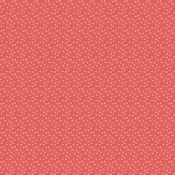 Dear Sweethearts Tiny Stars & Dots Yardage – Red | American Jane | In Stock