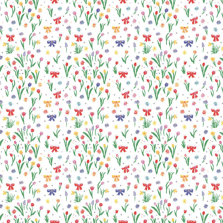 Dear Sweethearts Flowers, Bows & Polka Dots Yardage – Multi | American Jane | In Stock