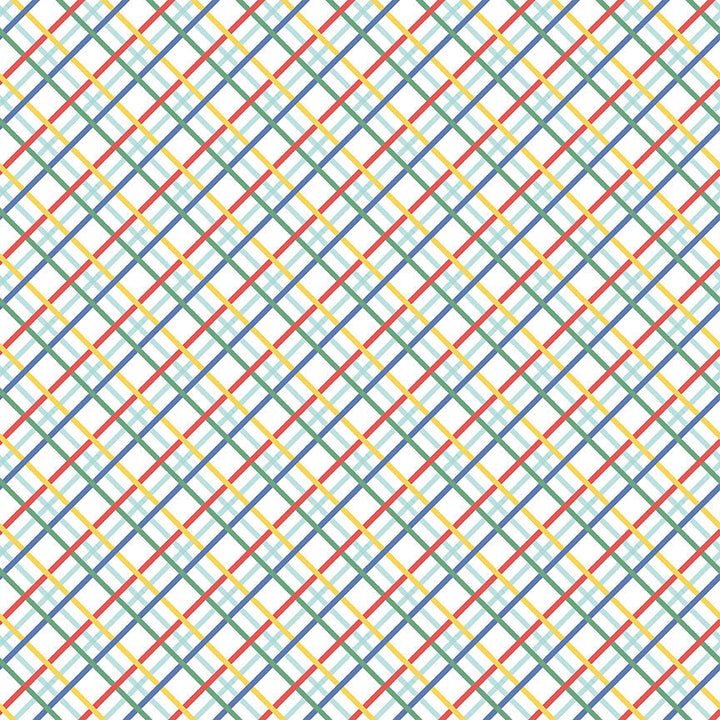 Dear Sweethearts Diagonal Plaid Yardage – Multi | American Jane | In Stock