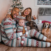Christmas Print Matching Family Christmas Pajamas-Dog Pajamas Included