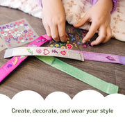 Melissa & Doug Design-Your-Own Bracelets Jewelry Making Craft Kit | DIY Jewelry, 4 Reversible Bracelets, 100+ Gem & Glitter Stickers, Arts & Crafts Activity, Preschool Toys for Kids, Ages 4+