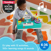 Fisher-Price Laugh & Learn Mix & Learn DJ Table | Musical Toy, 100+ Learning Songs & Phrases, 12 Activities, Fine & Gross Motor Skills, Baby & Toddler Ages 6+ Months