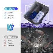 UAONO Trading Card Storage Box Holds 2400+ Cards, Bulk Card Storage | Magnetic Closure PU Leather Card Organizer with 10 Dividers & 3 Stoppers for MTG, PTCG, TCG, Sports Cards (Black)