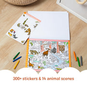 Melissa & Doug Seek & Find Sticker Pad Animals Activity Toy | 21 Pages, 14 Animal Scenes, 400 Color-Coded Stickers, Matching & Coloring Skills, Arts & Crafts Travel Toys for Kids, Ages 4+