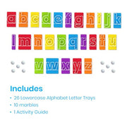 hand2mind MarbleTracers - Lowercase Letters, 24 Letter Trays, 10 Marbles | Preschool Learning Activities, Fine Motor Skills Toys, Kindergarten Centers for Classroom, Handwriting Practice