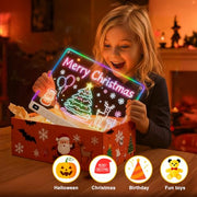 Lumiboard Led Drawing Board with 13 Light Effects, 16" Rechargeable Glow Doodle LED Note Board with Colors, Neon Light Up Drawing Tablet Gifts for Kids for Easter Birthday Christmas Gift Ideas