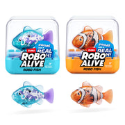 Robo Alive Robo Fish Robotic Swimming Fish (Teal + Orange) by ZURU Water Activated, Changes Color, Comes with Batteries, Amazon Exclusive (2 Pack) Series 3