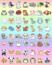 100 Pcs Animal Stickers for Kids, Cute Water Bottle Stickers, Party Favors | Vinyl Waterproof Kid Sticker Pack, Kids Classroom Prizes for Elementary Students, Goodie Bags Stuffers for Kids