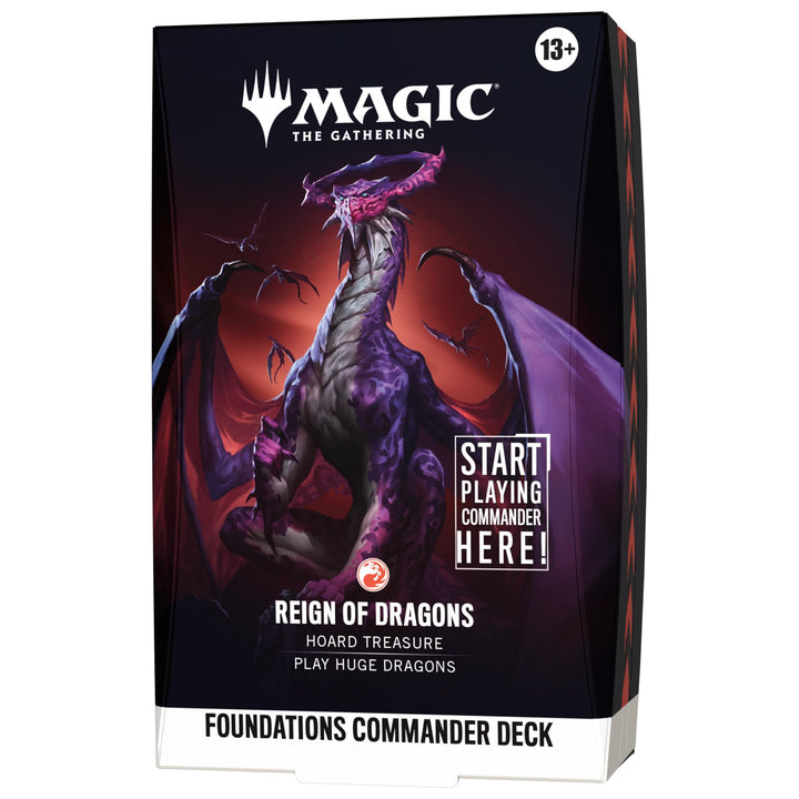 Magic: The Gathering Foundations Commander Deck - Reign of Dragons | 100-Card Deck + Accessories