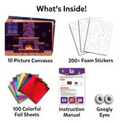 Skillmatics Foil Fun Halloween Craft, Foil Art Activity, Gift for Kids | 200+ Stickers, Travel Toys, Mess-Free, Screen-Free, Fine Motor Skills, Boys & Girls Ages 4, 5, 6, 7, 8, 9