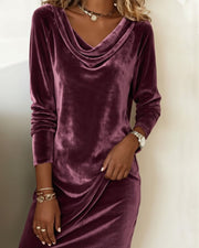 The "Fall/Winter Daily Gem": Fashionable Cowl Neck Dress, Warm & Chic