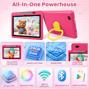 Android 16 Kids Tablet HD 10 Inch with Stylus & Case, 24GB RAM 64GB ROM 1TB