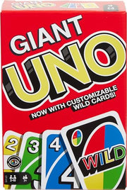 Mattel Games Giant UNO Card Game, Ages 7+, Players 2-10 | Oversized Classic UNO Deck With Customizable Cards for Bigger Game Play, Color Blind Accessible