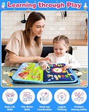 Gojmzo Busy Board Montessori Toys for Toddler Boy Girl Gifts Busy Book | Sensory Toys, Airplane Car Travel Toy, Learning Educational Toys, Activity Book, Toddler Activities, Fine Motor Skills