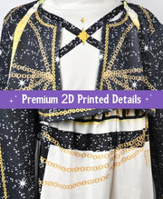 Behufun Girls Halloween Costume, Pop Singer Costume, Top Pants with Purple Braid for Cosplay Birthday Party, 4-12 Years
