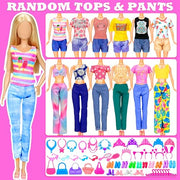 138 Pcs Doll Clothes and Accessories, 5 Wedding Gowns 9 Fashion Dresses 3 Tops 3 Pants 3 Bikini Swimsuits 20 Shoes for 11.5 inch Doll Christmas Stocking Stuffers Girls Gift Age 5-7 8-10