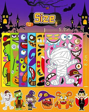 42 Sheets Halloween Party Favors Stickers for Kids, Halloween Crafts Treats | Make Your Own Face Stickers, Non Candy Halloween Goodie Bag Stuffers, Halloween Toys Gifts Activities Prizes for Kids Party