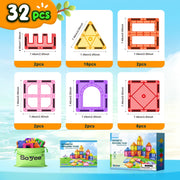 Soyee Magnetic Tiles Toddler Toys Games Sensory Toys for Toddlers 3-4 Magnetic Blocks for Kids Age 3-5 4-8 Outdoor Toddler Activities Preschool Building Learning Toys
