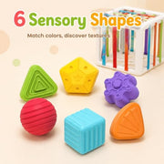 BLCXTOYZ Montessori Toys for 1 Year Old - 6 Pc Shape Sorter Activity Cube | Toddler Learning Toy, Developmental Skills, 12 Months & Up, 1st Birthday Gift for Toddlers 1-3