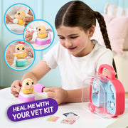 Little Live Pets Ouchies Vet Kit, Chirpy the Chick, Baby Chick Toys | Portable vet case with sticker bandages, glowing cheeks, and 20+ sounds, lights, and reactions, chicken toys